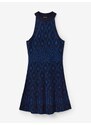 Modro-černé dámské vzorované šaty Desigual El Havre - Dámské