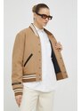 Vlněná bomber bunda Filling Pieces Varsity Jacket hnědá barva, přechodná, 81422209985