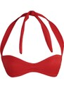 Trendyol Red Strapless Gathered Bikini Top