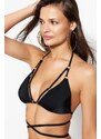 Trendyol Black Triangle Pile Bikini Top