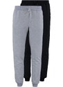 Trendyol Grey-Black Regular/Normal Fit Elastic Jogger 2-Pack Sweatpants