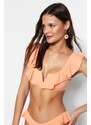 Trendyol Salmon Bralette Flounce Bikini Top