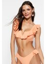 Trendyol Salmon Bralette Flounce Bikini Top