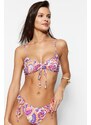 Trendyol Abstract Patterned Bralette Drawstring Bikini Top
