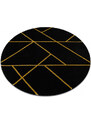 Dywany Łuszczów Kusový koberec Emerald geometric 1012 black and gold kruh - 200x200 (průměr) kruh cm