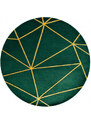 Dywany Łuszczów Kusový koberec Emerald 1013 green and gold kruh - 160x160 (průměr) kruh cm