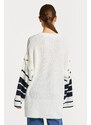 SVETR GANT OVERSIZED STRIPED C-NECK bílá XS