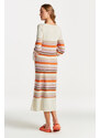 ŠATY GANT MULTI STRIPE C-NECK DRESS oranžová M