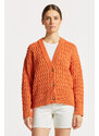 SVETR GANT COTTON TEXTURE V-NECK CARDIGAN oranžová S