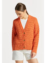 SVETR GANT COTTON TEXTURE V-NECK CARDIGAN oranžová S