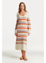 ŠATY GANT MULTI STRIPE C-NECK DRESS oranžová M