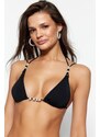 Trendyol Black Triangle Chain Příslušenství Bikiny Top