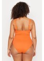 Trendyol Curve Orange Cut Out Šněrovací Detailní Plavky