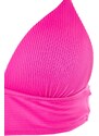 Trendyol Fuchsia Triangle Push Up Texturovaný horní díl bikin