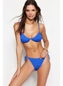 Trendyol Blue Gimped Regular Bikini Bottom