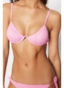 Trendyol Pink Kostice Gimped Bikiny Top