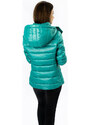 Libland Zelená dámská prošívaná bunda s kapucí, kterou je možné odepnout (7560)