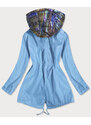ZAC&ZOE Světle modrá/vícebarevná dámská bunda s ozdobnou kapucí (YR2022)