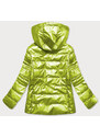 6&8 Fashion Lesklá prošívaná dámská bunda v limetkové barvě (2021-04)