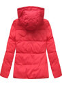 Libland Červená krátká dámská zimní prošívaná bunda (7694)
