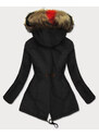 6&8 Fashion Černá dámská zimní bunda s kapucí (208-1)