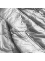 S'WEST Krátká stříbrná prošívaná dámská bunda se stojáčkem (B9567)