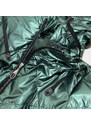S'WEST Zelená lesklá dámská bunda s kapucí (B9575)