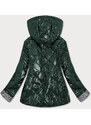 S'WEST Lesklá zelená prošívaná dámská bunda (B9573)