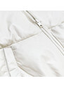 Ann Gissy Krátká dámská bunda v ecru barvě z ekologické kůže (202016)