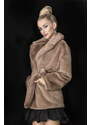 Ann Gissy Hnědá dámská bunda - kožíšek s límcem (GSQ2166)