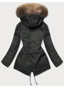 S'WEST Khaki-hnědá dámská zimní bunda parka s odepínací podšívkou (B533-1107)