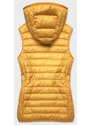 J.STYLE Žlutá prošívaná dámská vesta s kapucí (13072-333)