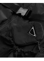 Ann Gissy Krátká černá dámská bunda s páskem (AG3-03)