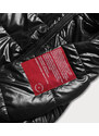 S'WEST Krátká černá dámská bunda s ozdobným lemováním (B8030-1)
