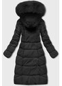 S'WEST Dlouhá černá klasická dámská zimní bunda (B8075-1)