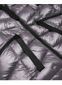 J.STYLE Tmavě šedá krátká dámská zimní bunda (23066-105)