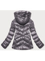J.STYLE Tmavě šedá krátká dámská zimní bunda (23066-105)