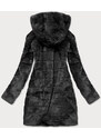 S'WEST Černá dámská bunda - kožíšek s kapucí (BR9746-1)