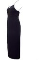 Dámské černé dlouhé plesové společenské šaty A222