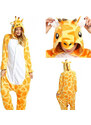 EKW Unisex zvířecí Kigurumi overal Žirafa žlutá S