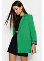 Trendyol Green Regular Lining Detailed Woven Blazer Jacket