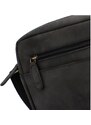 Bellugio Praktická kožená pánská crossbody taška Bron, černá