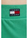 Sukně Tommy Jeans zelená barva, mini