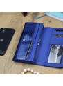 Gregorio Luxusní velká dámská kožená peněženka Fredy, modrá