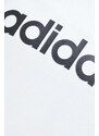 Bavlněná mikina adidas dámská, bílá barva, s potiskem, IC6879