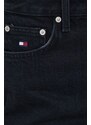 Džínové šortky Tommy Hilfiger x Shawn Mendes dámské, černá barva, hladké, high waist