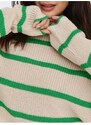 Béžový dámský pruhovaný cropped svetr ONLY Malavi - Dámské