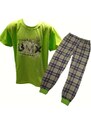 Betty Mode (ušito v ČR) Chlapecké pyžamo Betty Mode krátký rukáv / dlouhé nohavice zelené BMX