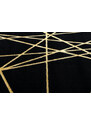 Dywany Łuszczów Kusový koberec Gloss 406C 86 geometric black/gold - 80x150 cm