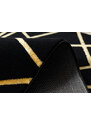 Dywany Łuszczów Kusový koberec Gloss 406C 86 geometric black/gold - 80x150 cm